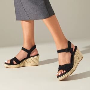 Vivaia Sally Pro Wedge Sandals Old Money Casual Knit Platform Comfort Black 8.5